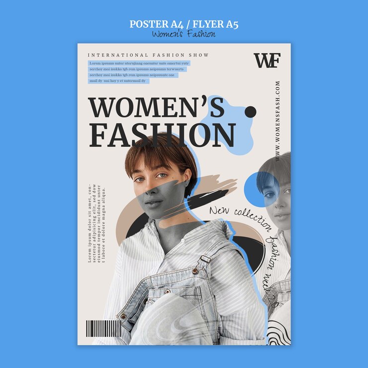 PSD flat design fashion trends poster template