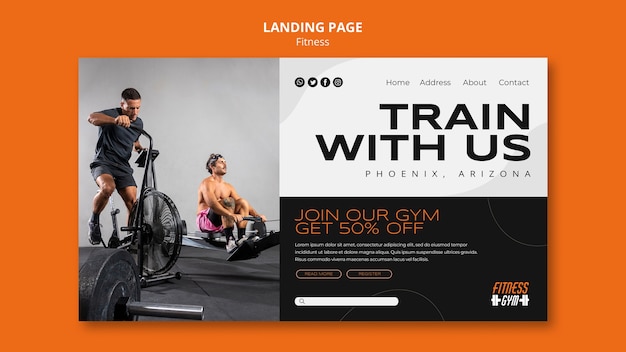 PSD modello di fitness design piatto