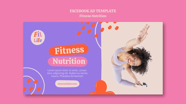 PSD flat design fitness template