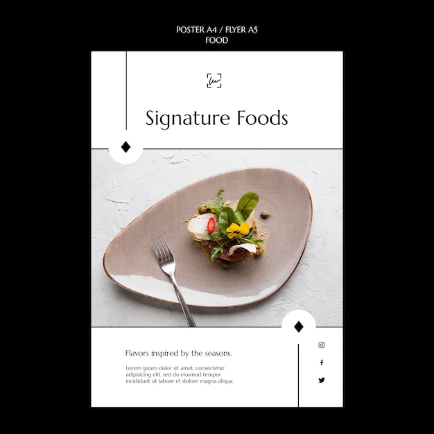 Flat design food template