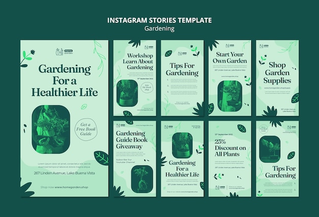 Flat design gardening template