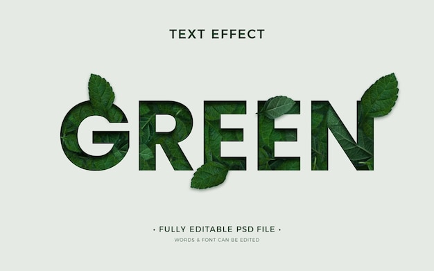 Flat design green text effect