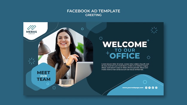 PSD flat design greetings template