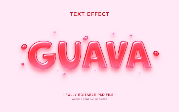 PSD flat design guava soft drink effect template