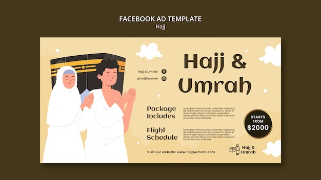 Flat design hajj template