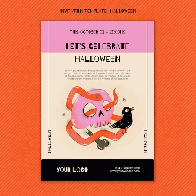 Flat design halloween template