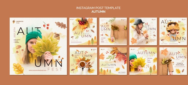 Flat design harvest festival template