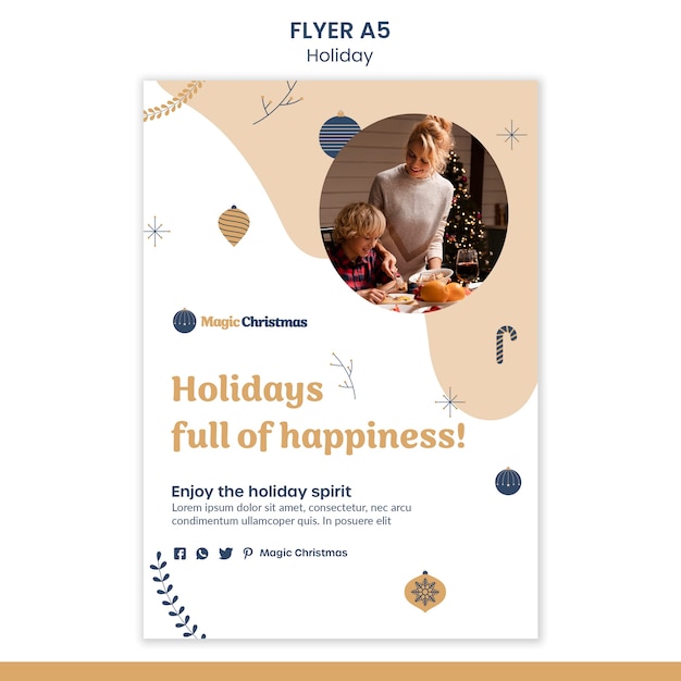 Flat design holiday template