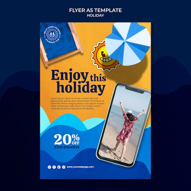 Flat design holiday template