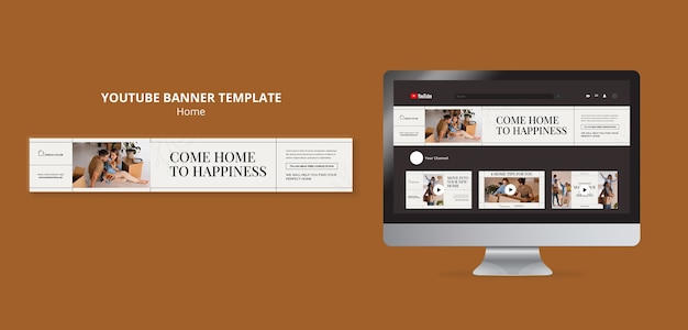 PSD flat design home deco template