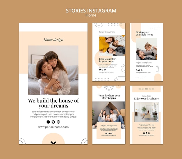 PSD flat design home template design