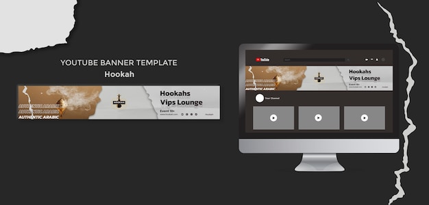 PSD flat design hookah design template