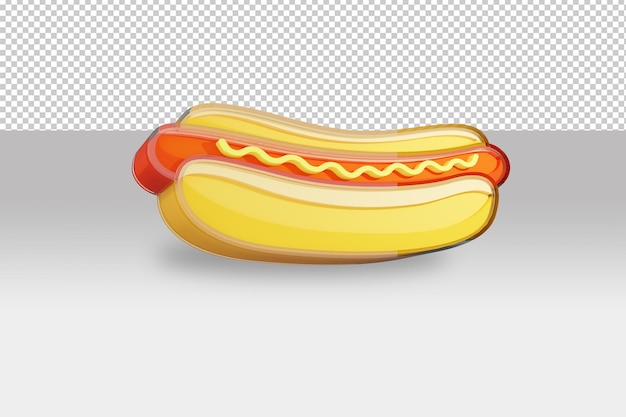 Hot dog dal design piatto trasformato in un oggetto 3d e reso in ciclo