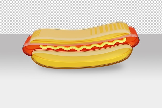 Flat design hot dog made into a 3d object and rendered in cycle