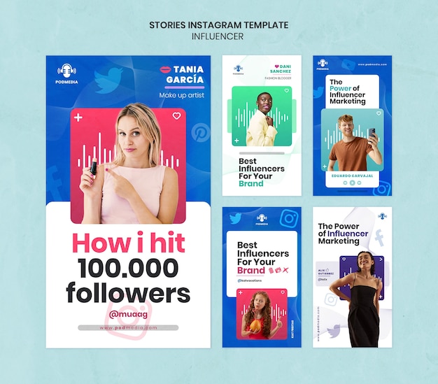 Flat design influencer template