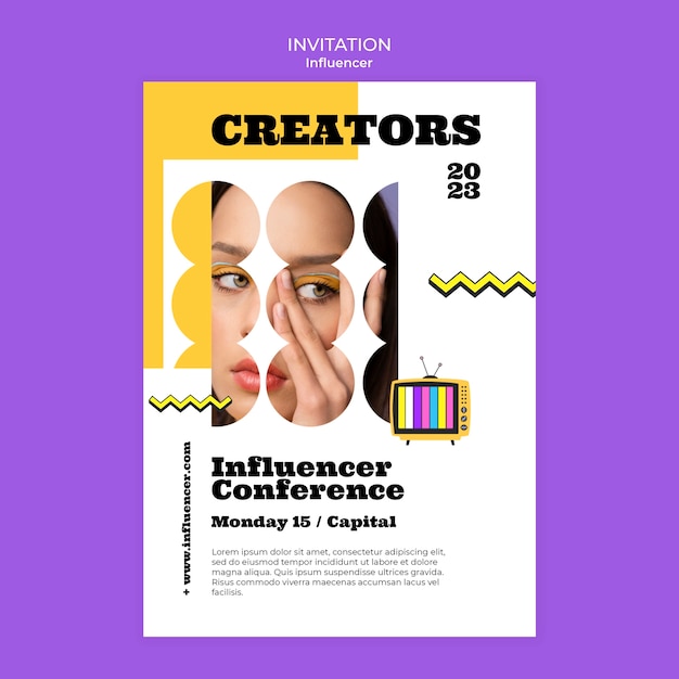 flat design influencer template
