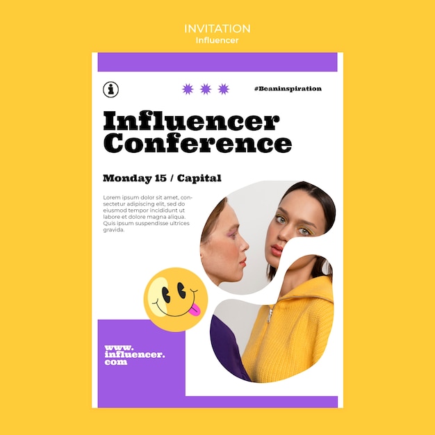 PSD flat design influencer template