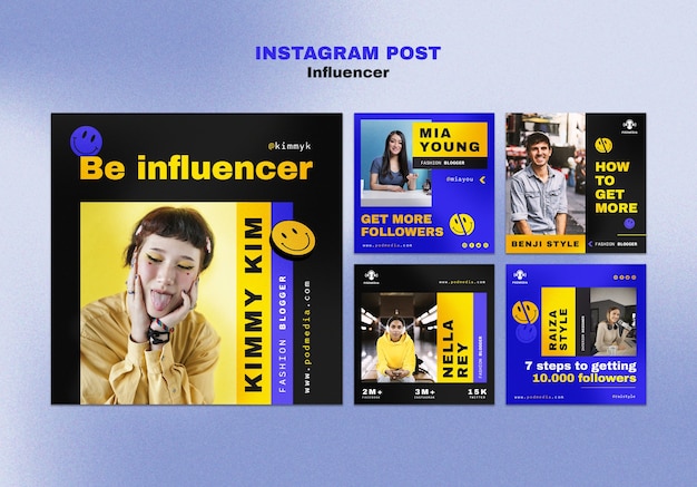 PSD modello di influencer di design piatto