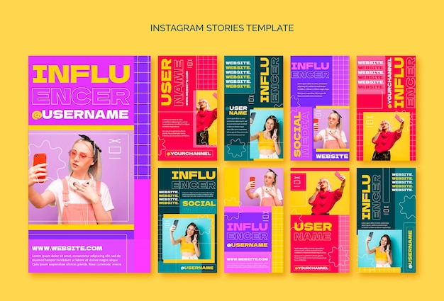 Flat design influencer template