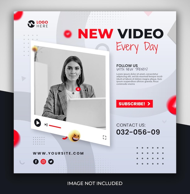 Flat design instagram posts influencer or social media post banner design template