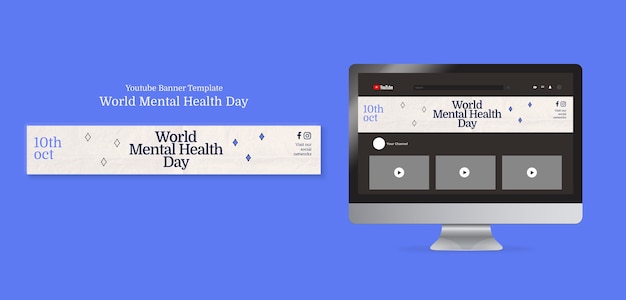 Flat design international mental health day youtube