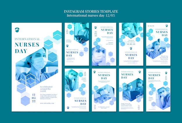 PSD flat design international nurses day template