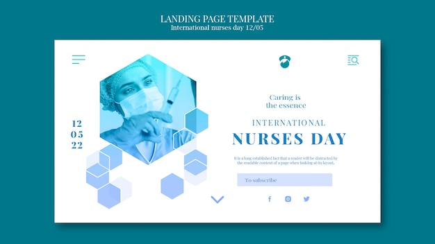 PSD flat design international nurses day template