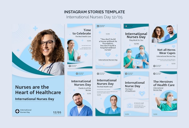 flat design international nurses day template