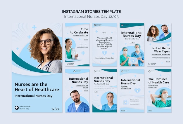 Flat design international nurses day template