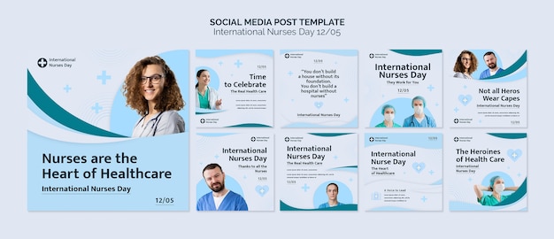 Flat design international nurses day template