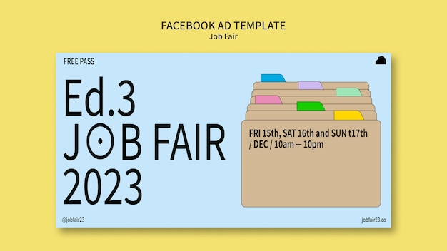 Flat design job fair facebook sjabloon