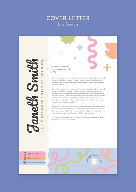 flat design job search  template
