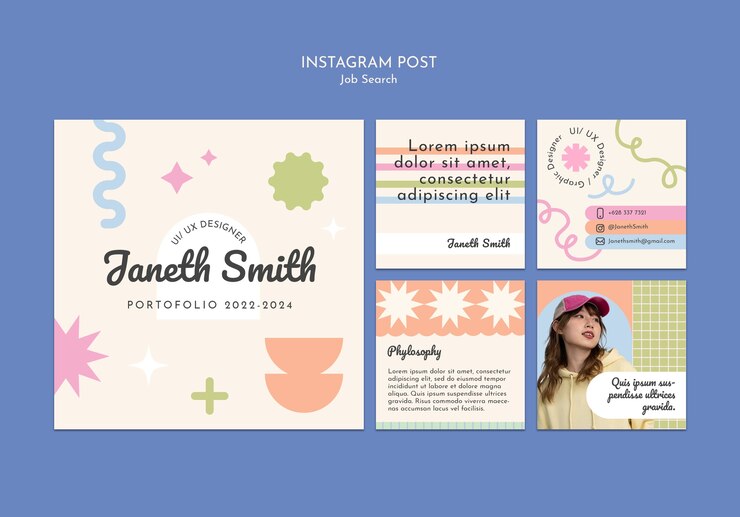 PSD flat design job search  template