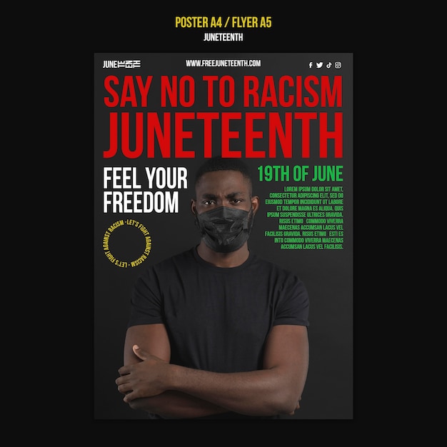 Flat design Juneteenth mal