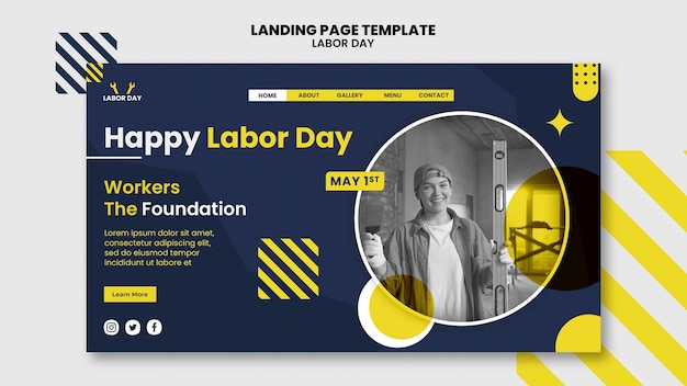 Flat design labor day template