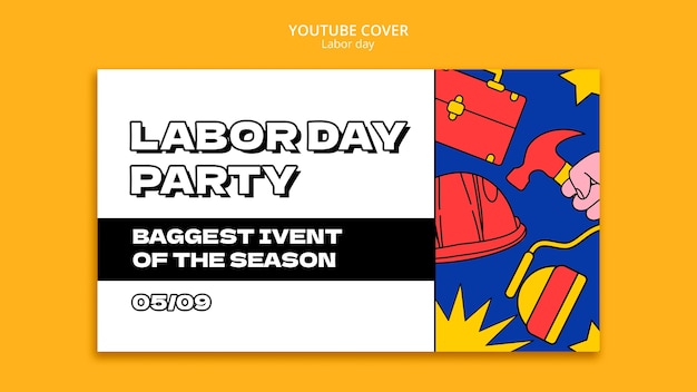 Flat design labor day template