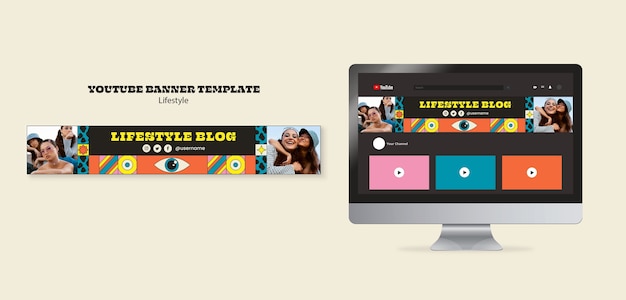 PSD flat design lifestyle template