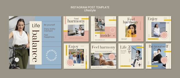 PSD flat design lifestyle template