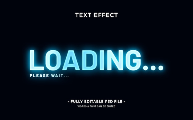 PSD flat design loading text effect