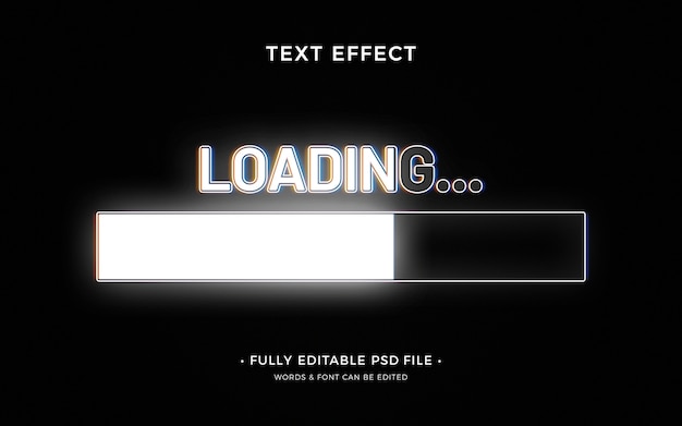 Flat design loading text effect