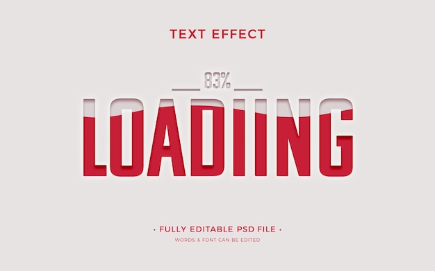 PSD flat design loading text effect