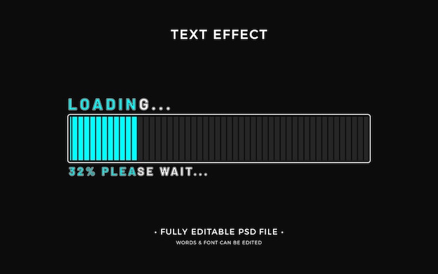 Flat design loading text effect