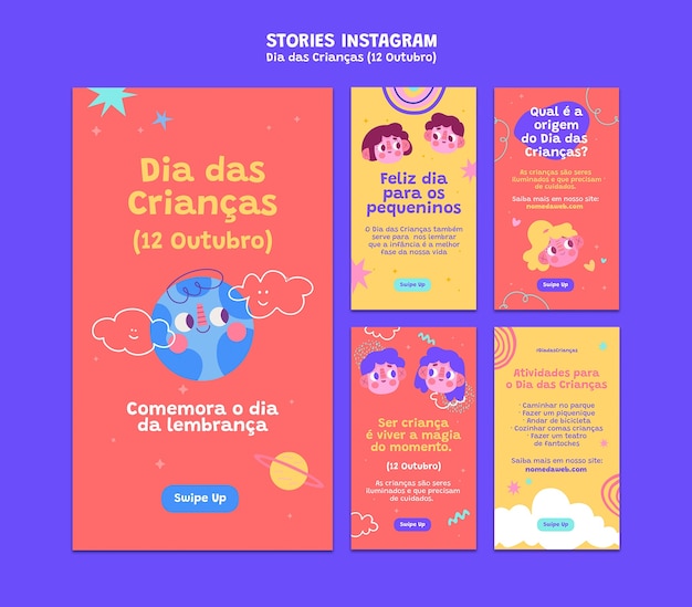 Flat design mal for barnas dag