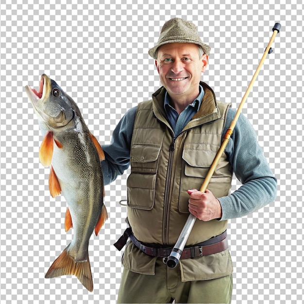 PSD Дизайн плоский человек рыболовный силуэт