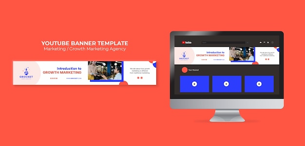 Flat design marketing template