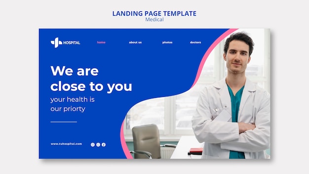 PSD flat design medical template