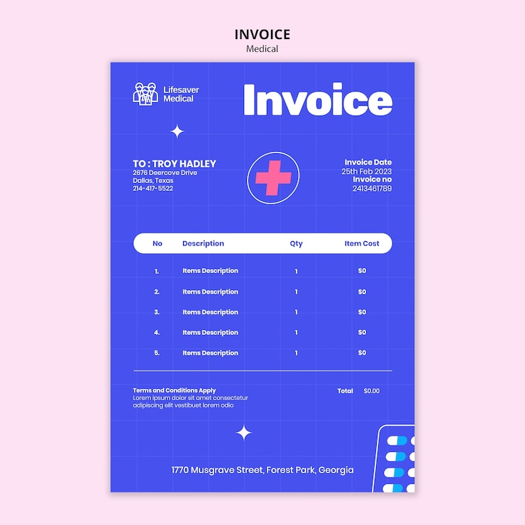 PSD flat design medical template