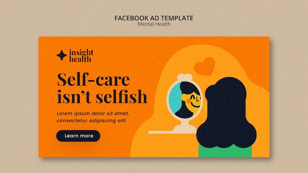 PSD flat design mental heath template