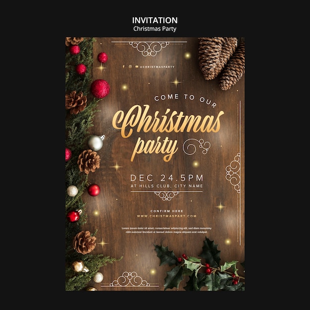 Flat design merry christmas template