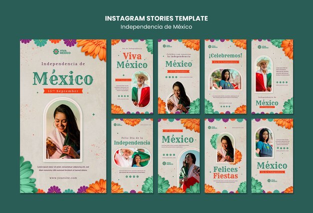 Flat design mexican independence day template